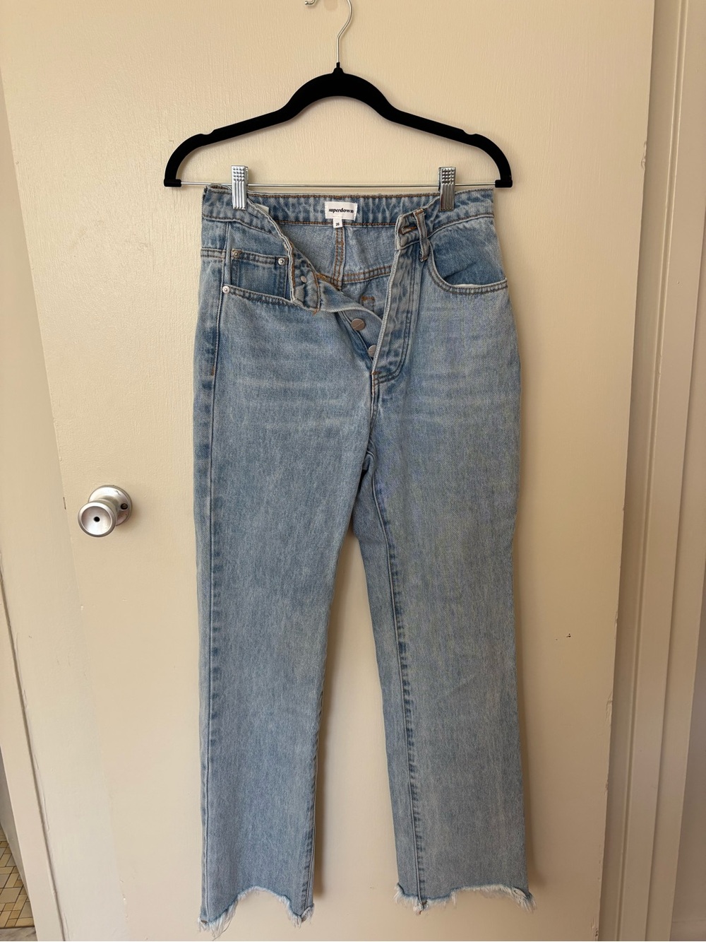 superdown Light Blue High-Rise Straight Leg Jeans